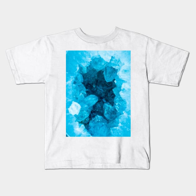Turquoise Blue Agate Crystal Spiritual Art Kids T-Shirt by NewburyBoutique